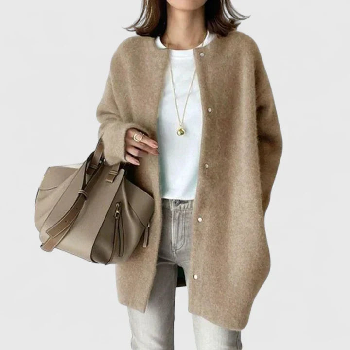 Gilet Femme Boutonné Élégant Manches Longues