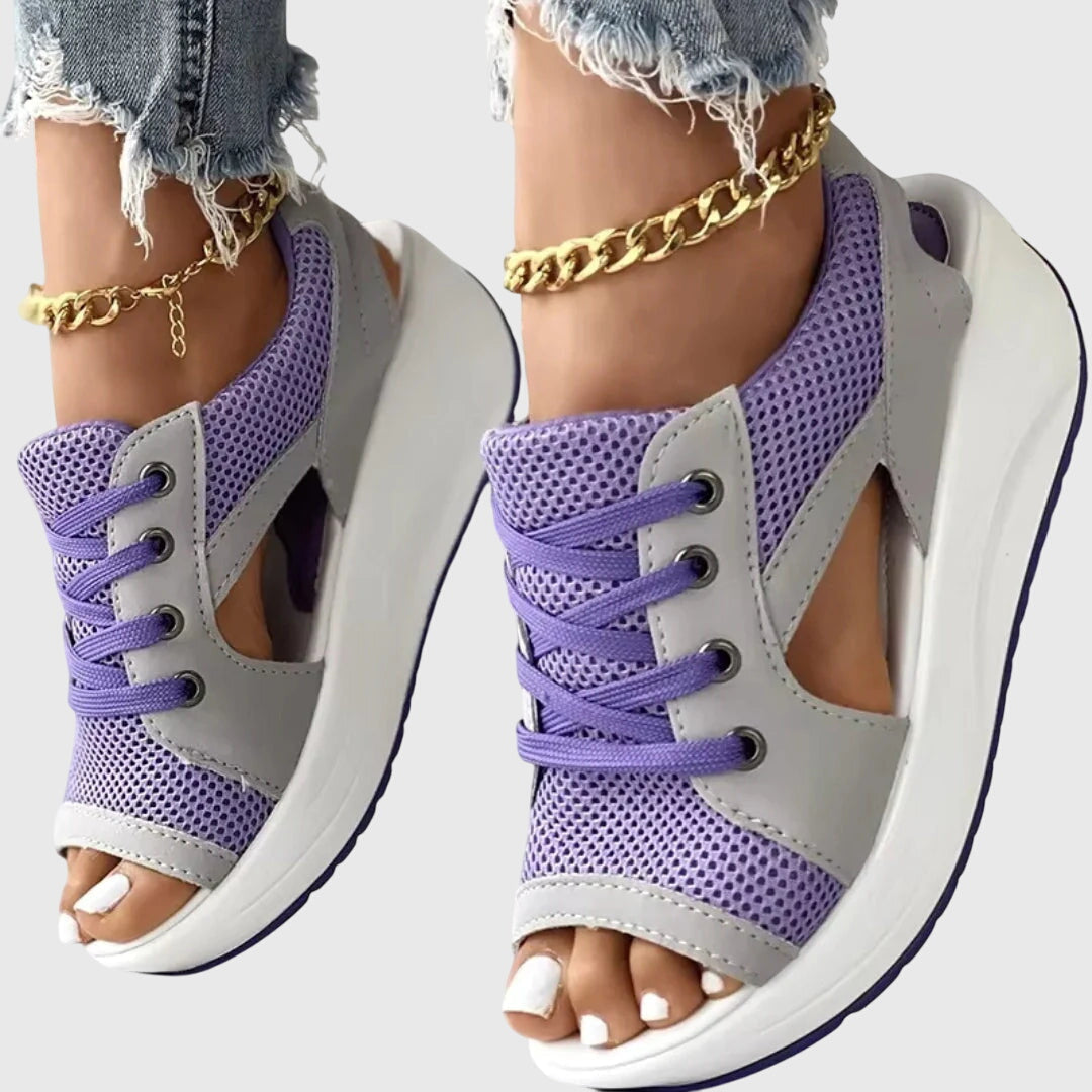 Sandales Compensées Femme Bout Ouvert Confort