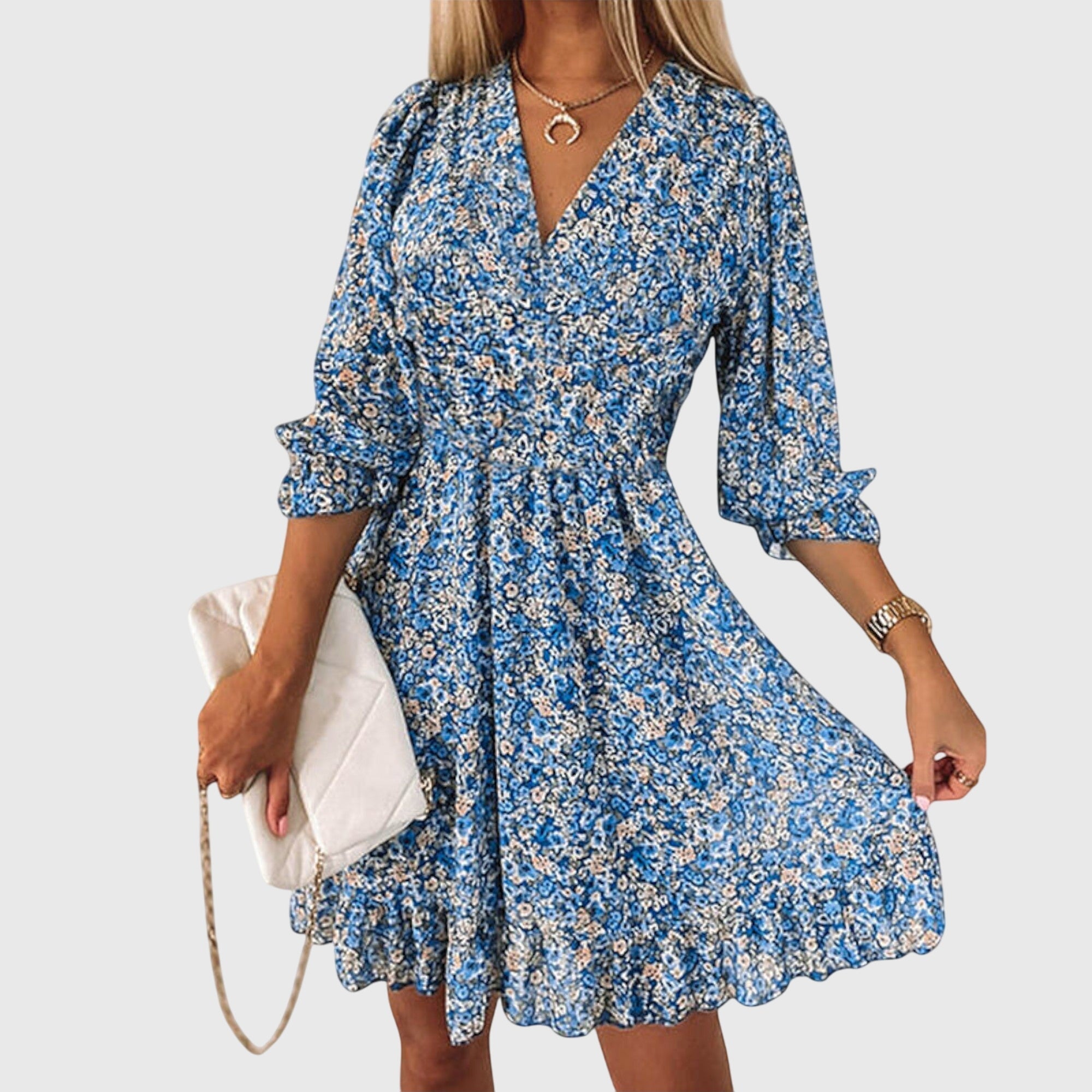 Robe Courte Femme Bohème Chic Imprimée Fleurie