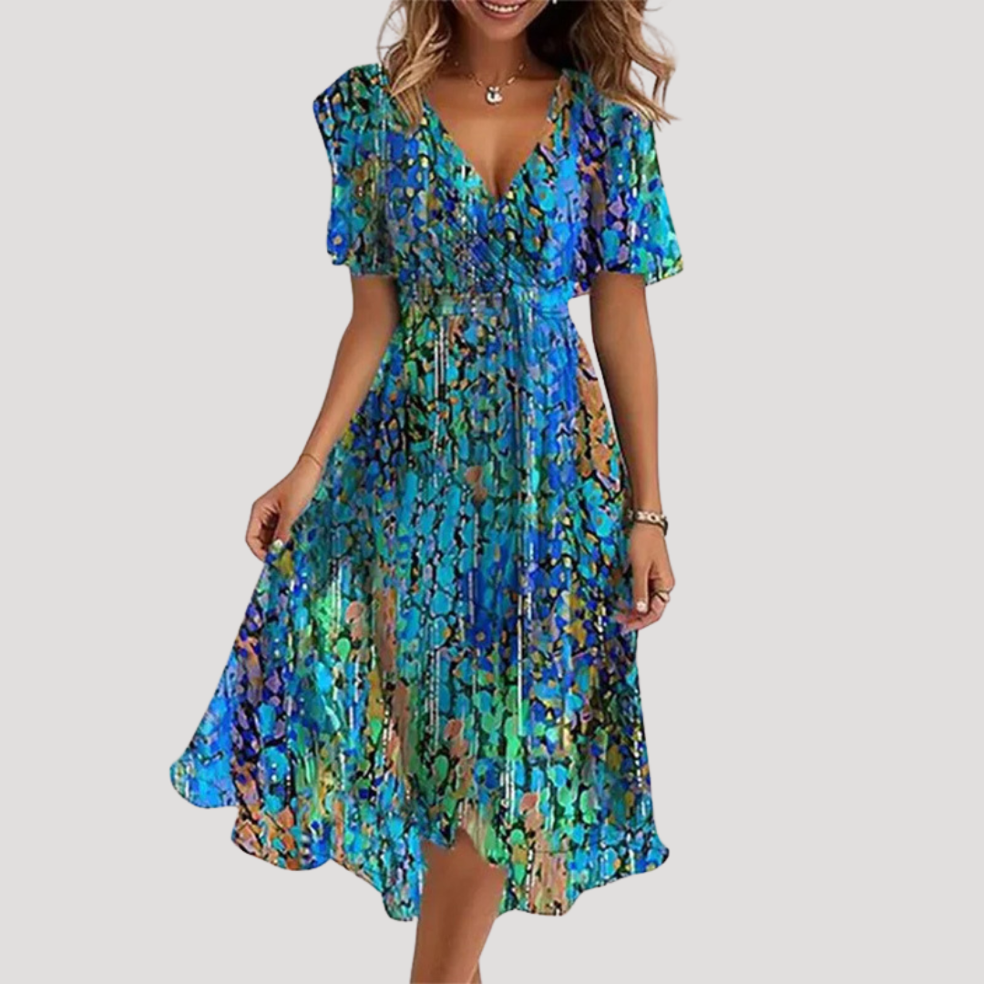 Robe midi femme fleurie fluide