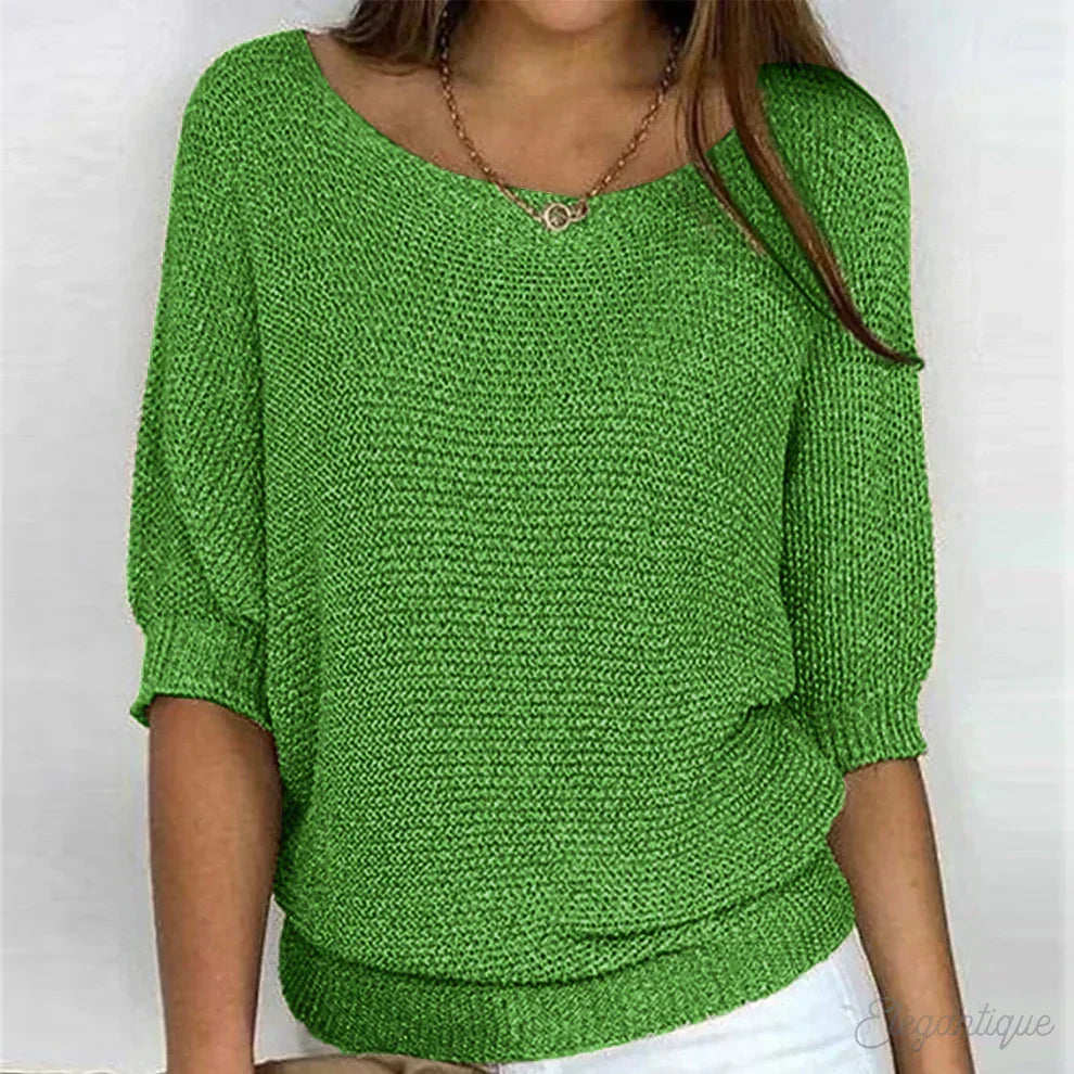 Pull Femme en Maille à Col Bateau