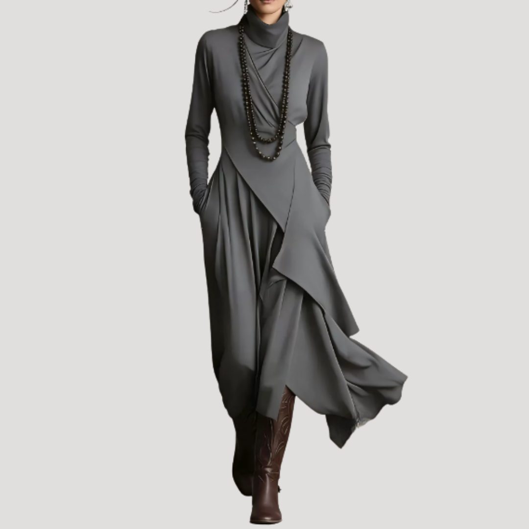 Robe longue manches longues fluide élégante