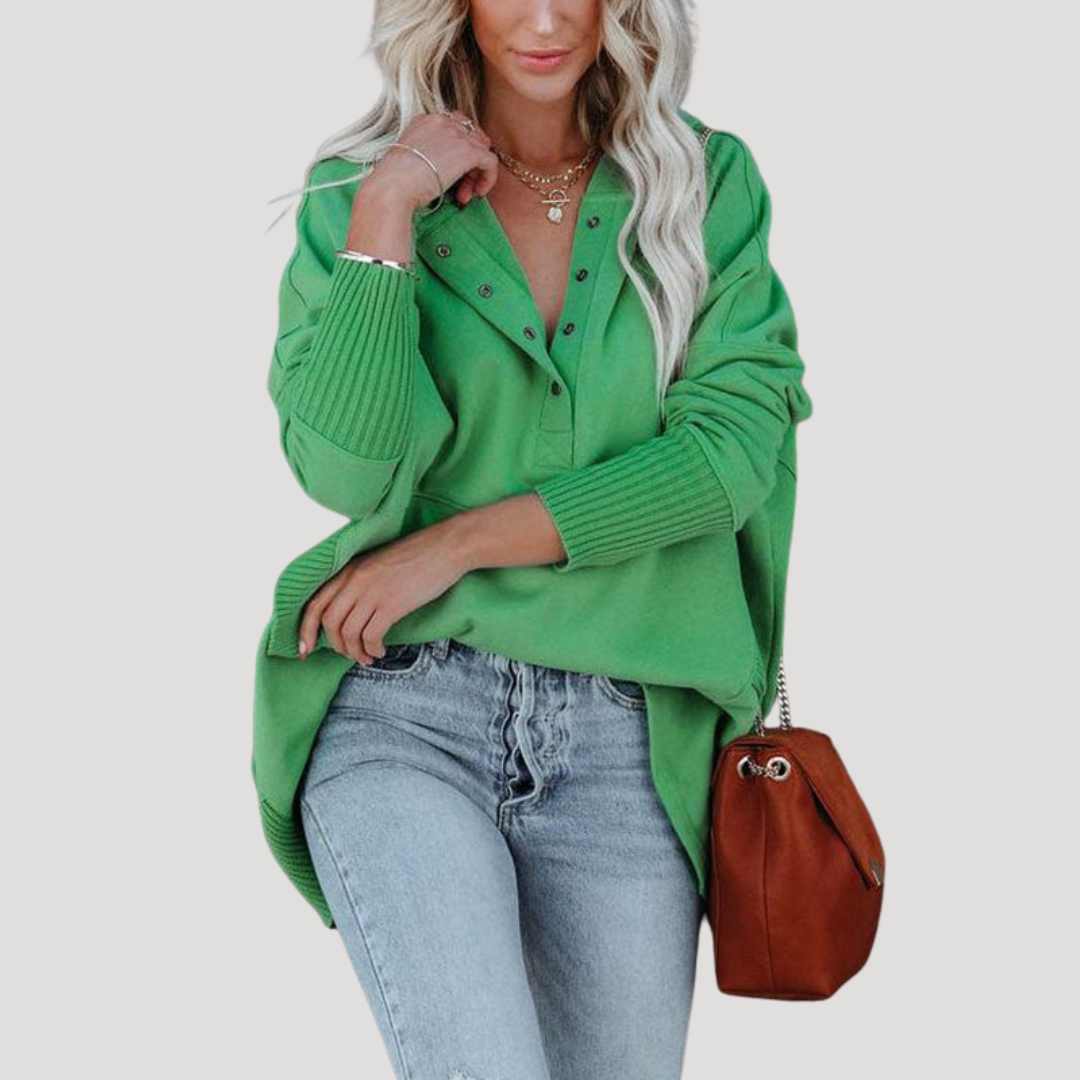 Sweat à Capuche Femme Oversize à Patte Pressionnée