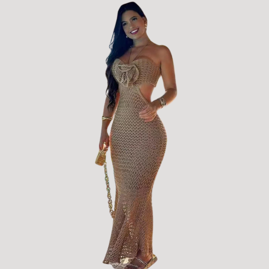 Robe longue crochet dos nu élégante