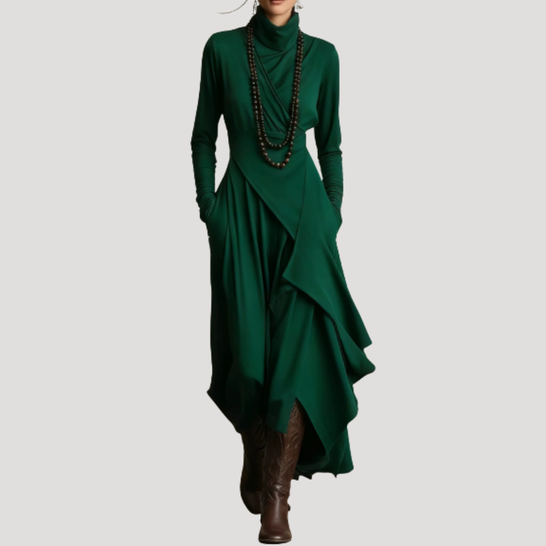 Robe longue manches longues fluide élégante