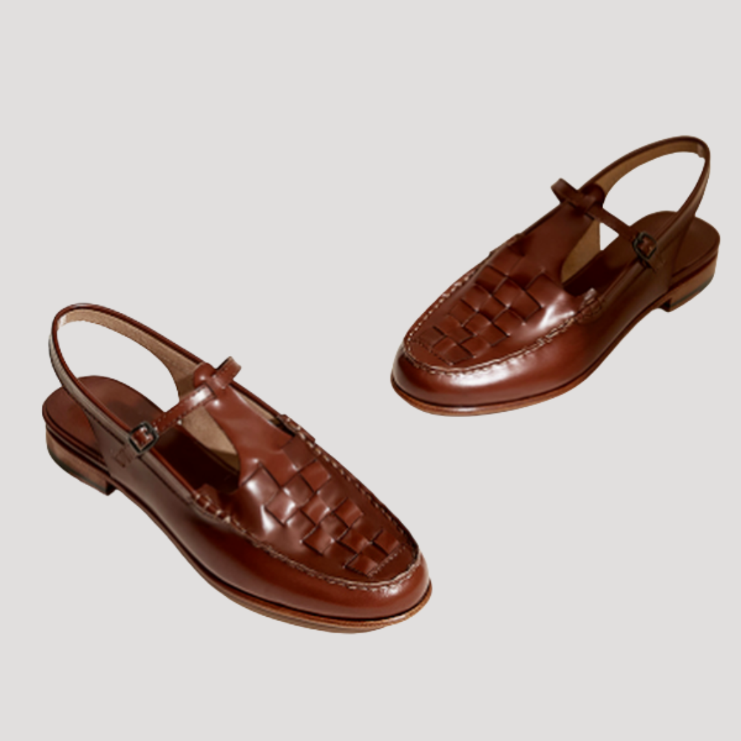 Mocassins femme tressés à bride arrière légers et raffinés
