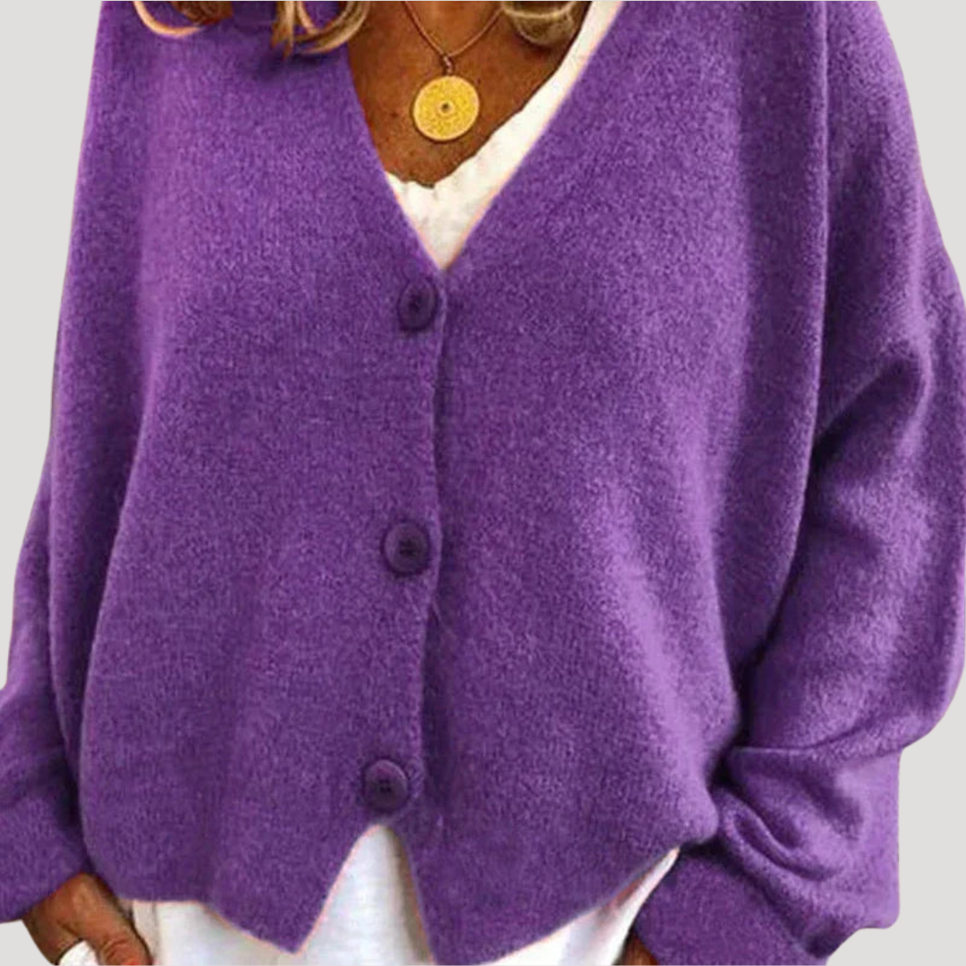 Cardigan Femme Boutonné Coupe Décontractée