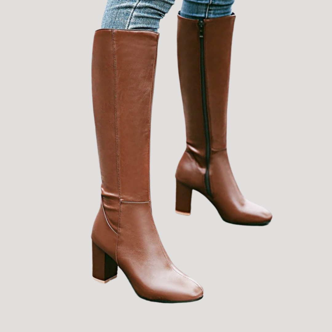Bottes Hautes Femme à Talon Carré