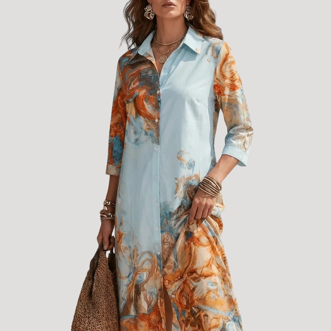 Robe Longue Femme Bohème Boutonnée