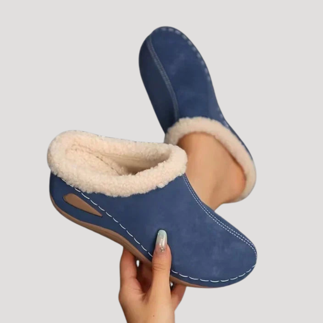 Chaussons d'Hiver Femme Confortables à Bout Fermé