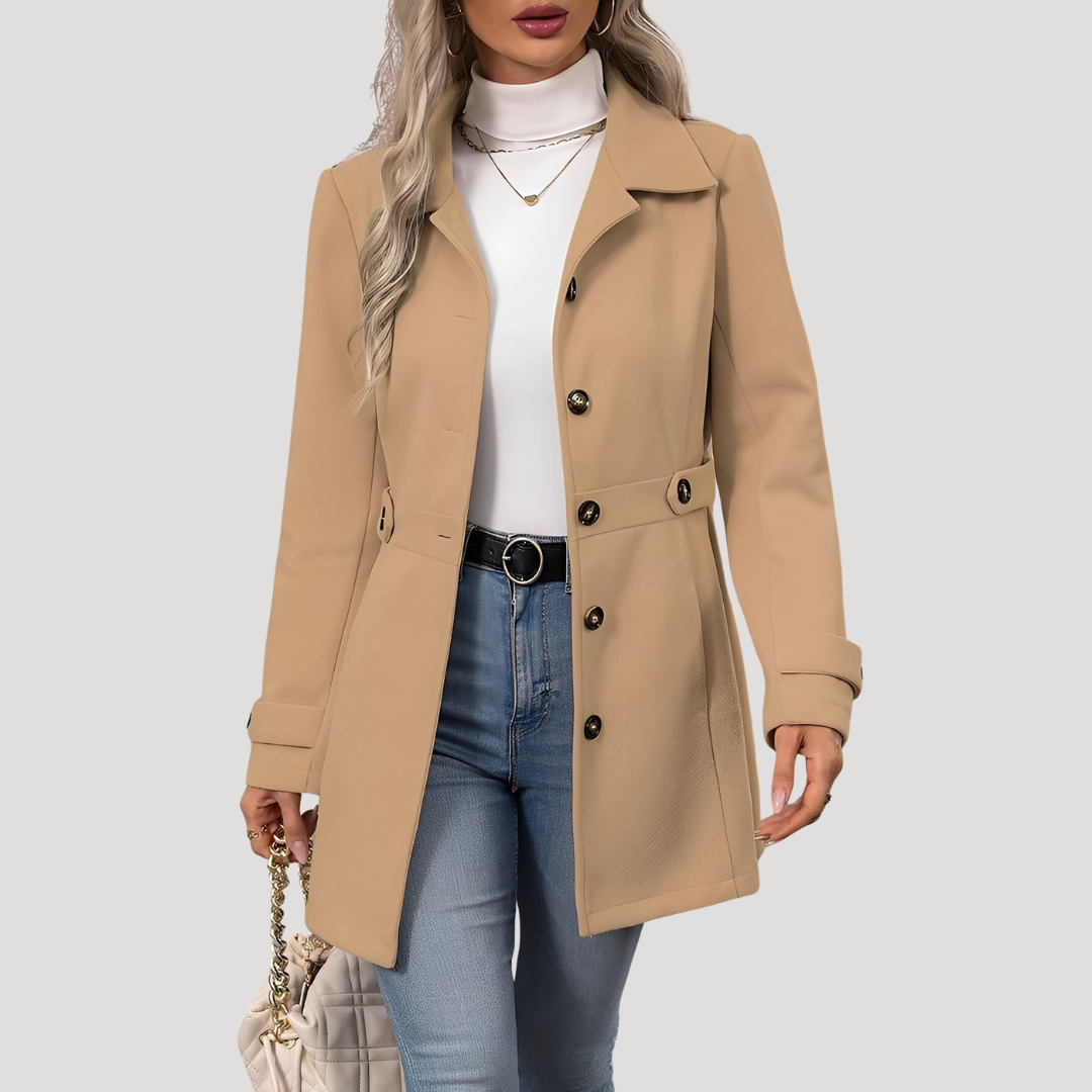 Manteau Long Femme Tailleur Boutonné