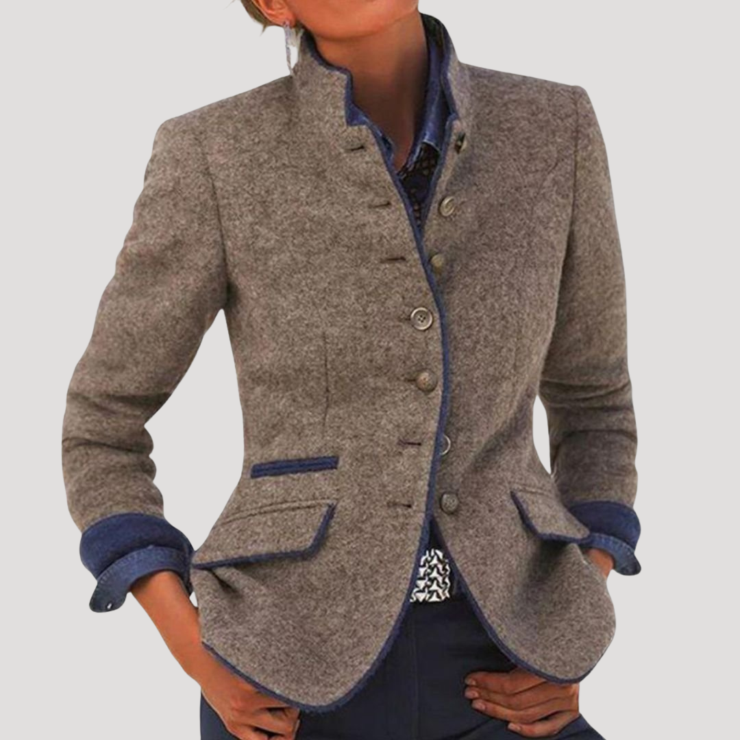 Blazer Femme Vintage Boutonné Élégant