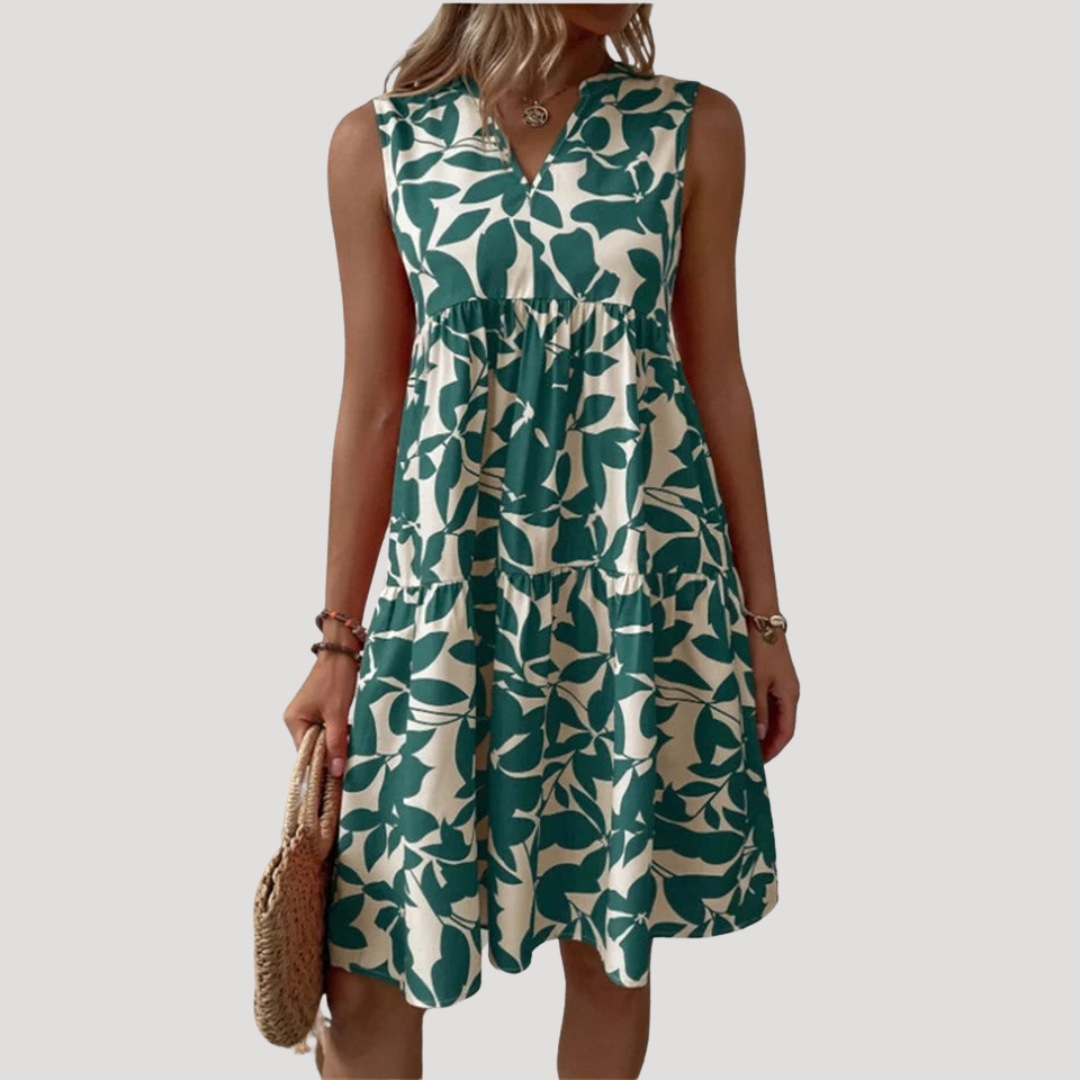 Robe midi fleurie légère col V
