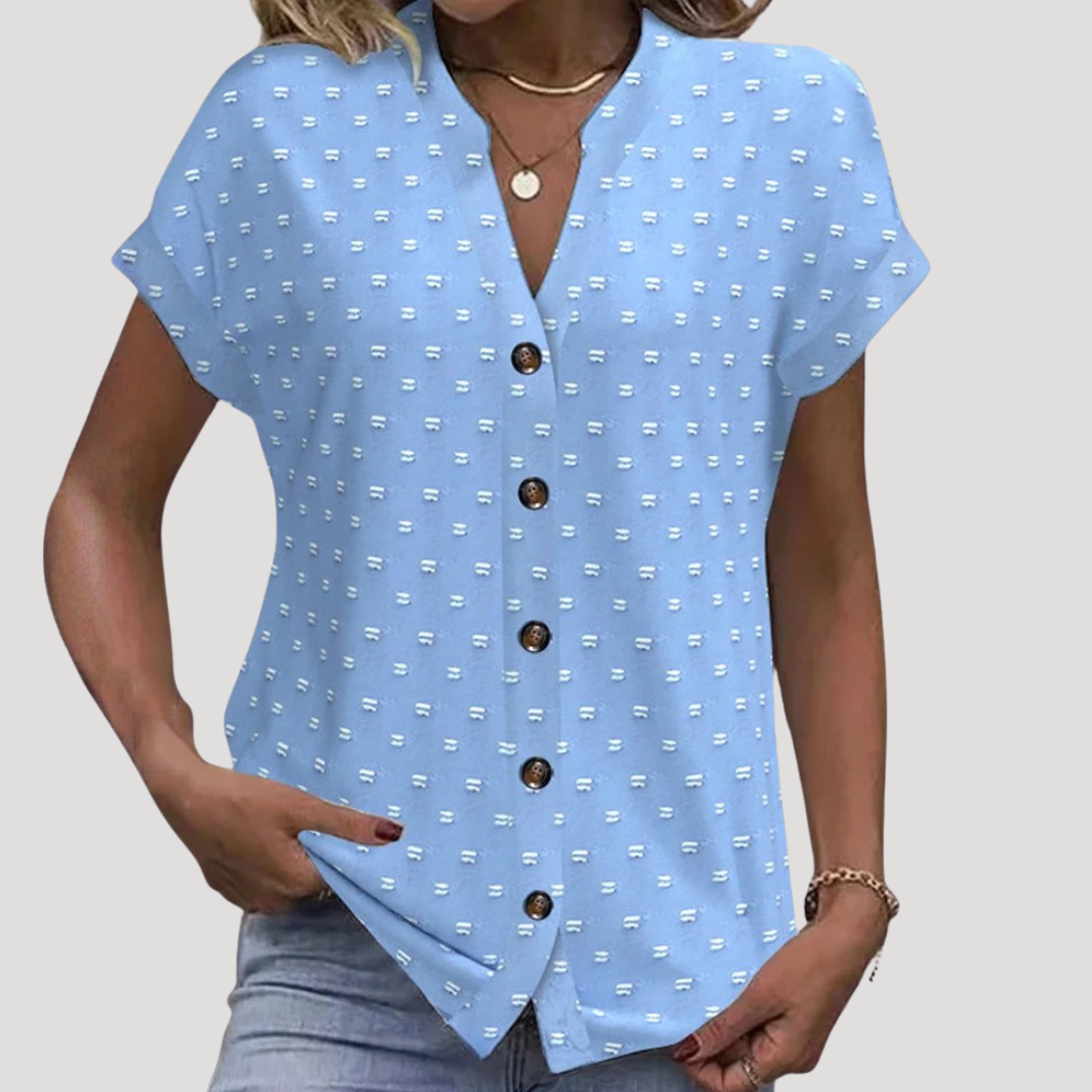Blouse de Travail Femme Col V Imprimée