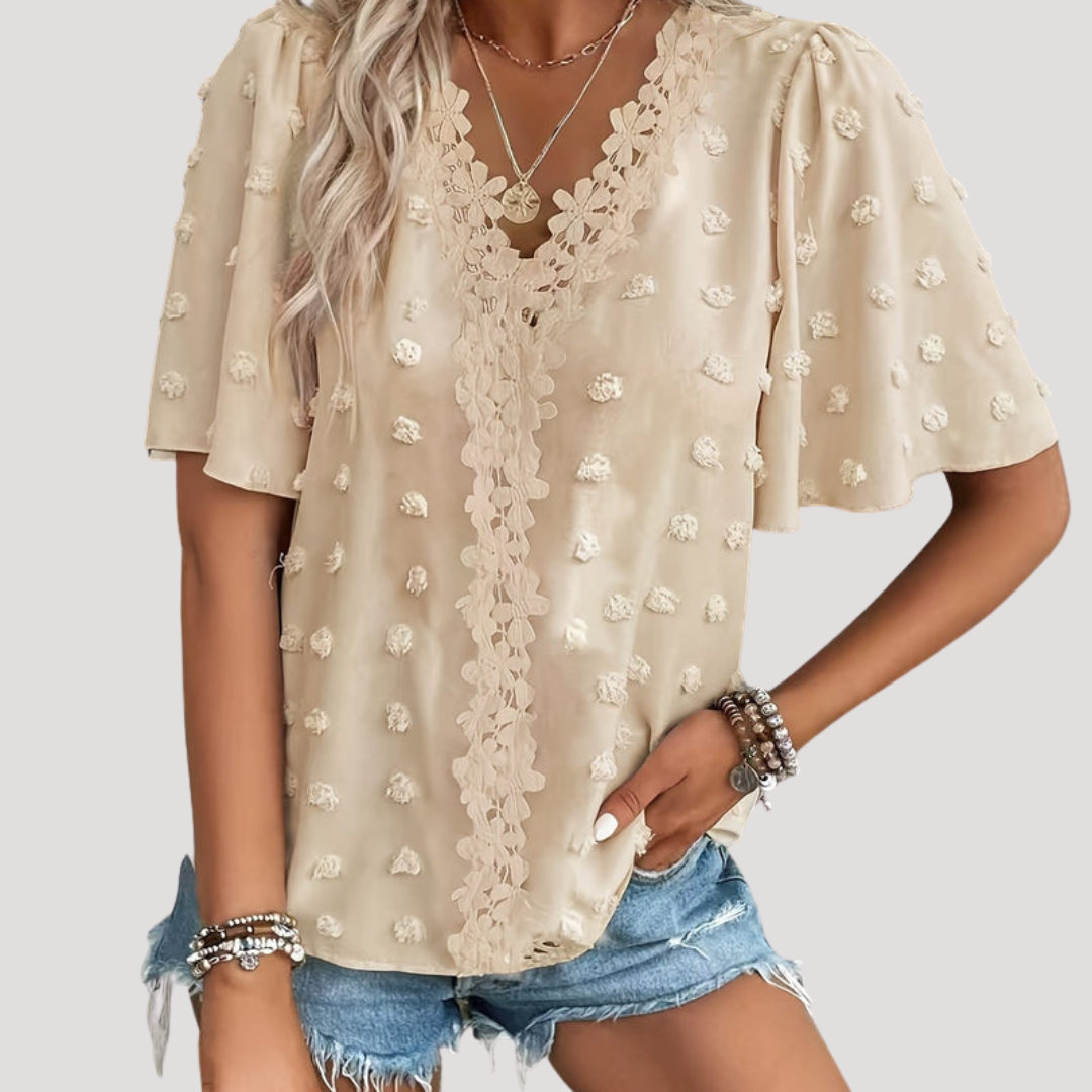 Blouse Femme Dentelle à Col V