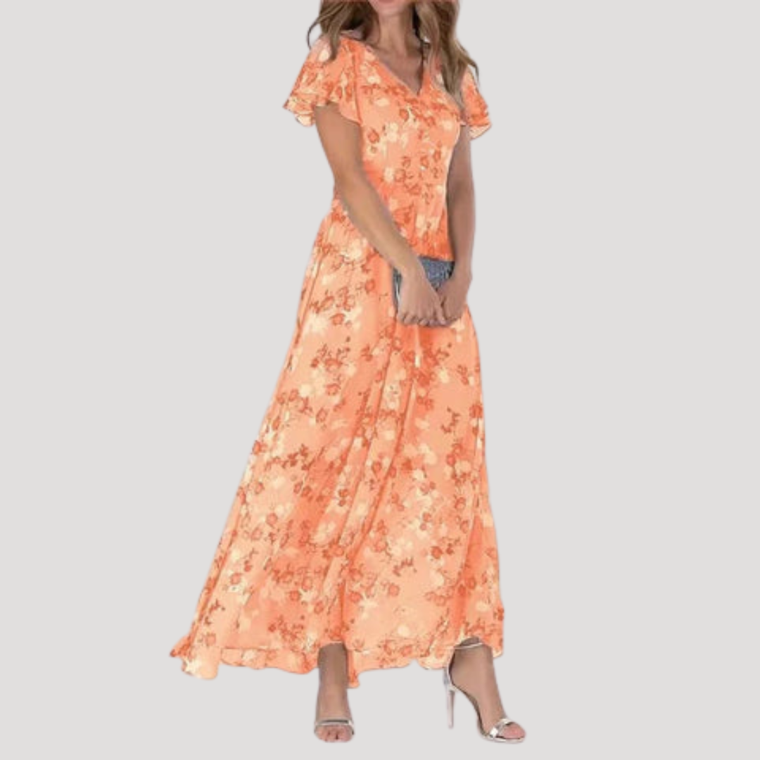 Robe longue fleurie fluide élégante