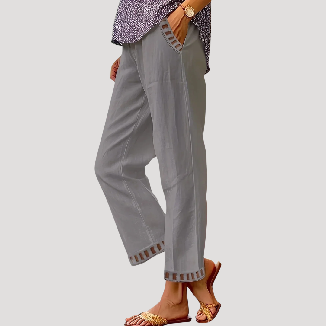 Pantalon Droit Femme Confort Poches