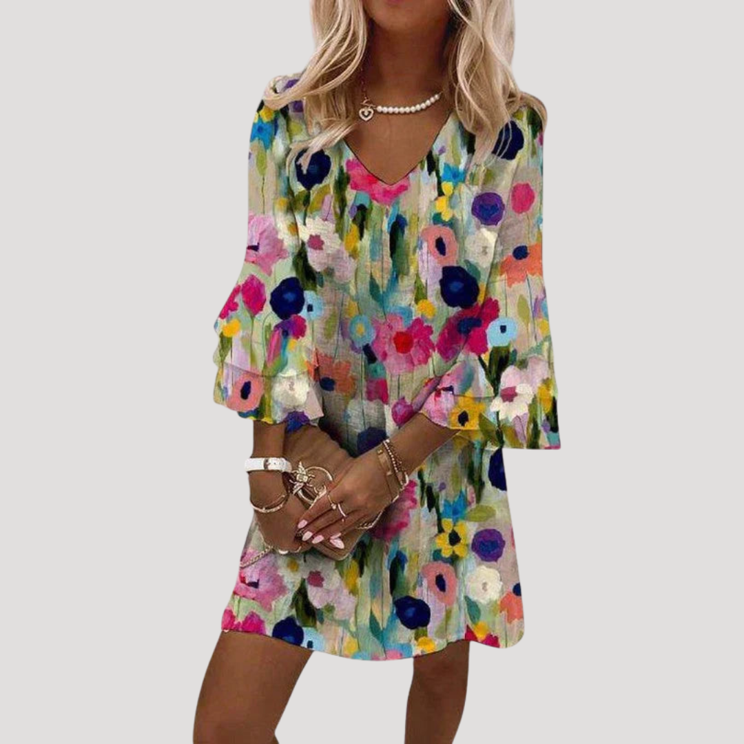 Robe Courte Femme Bohème Chic Imprimée Florale