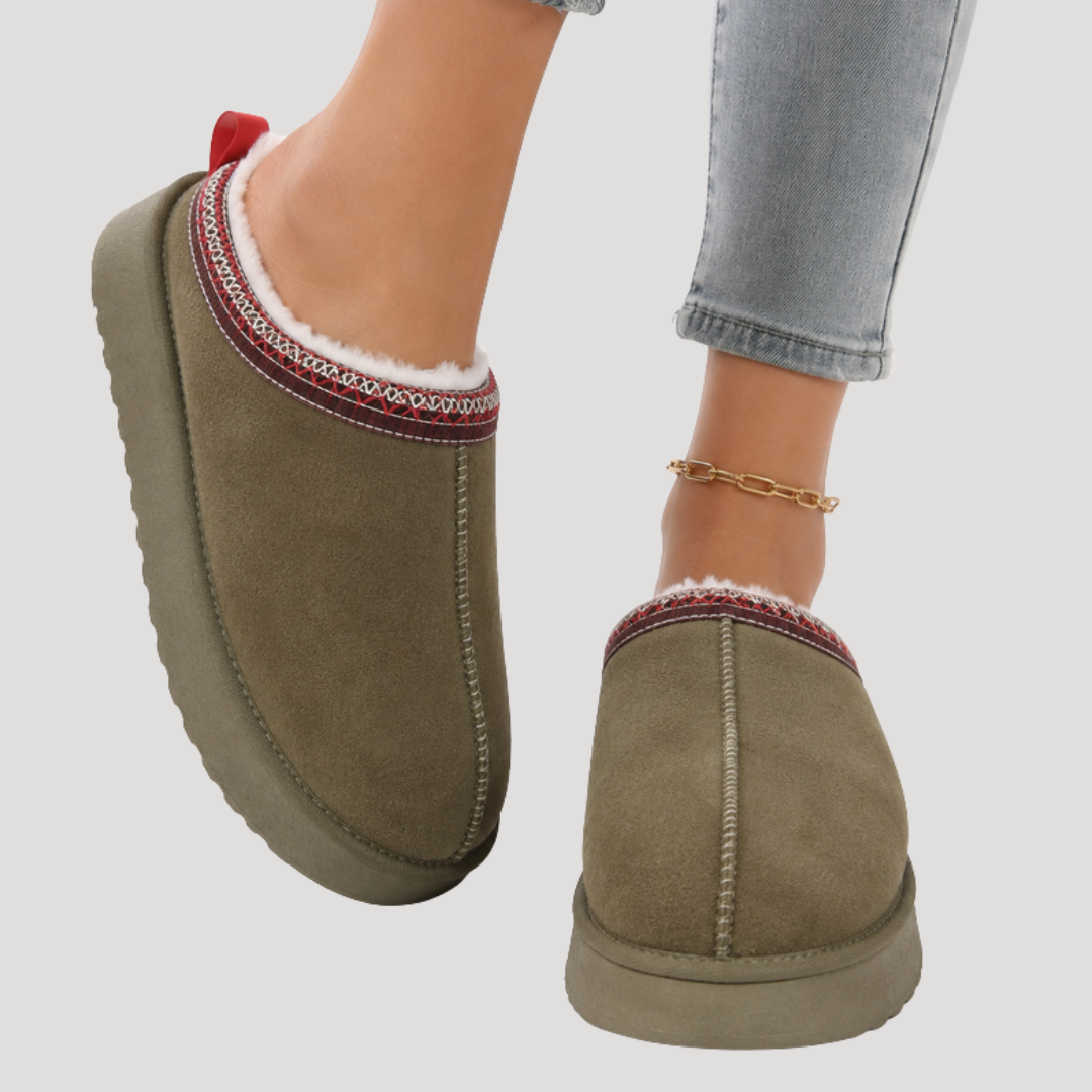 Chaussons Femme à Enfiler avec Semelle Épaisse