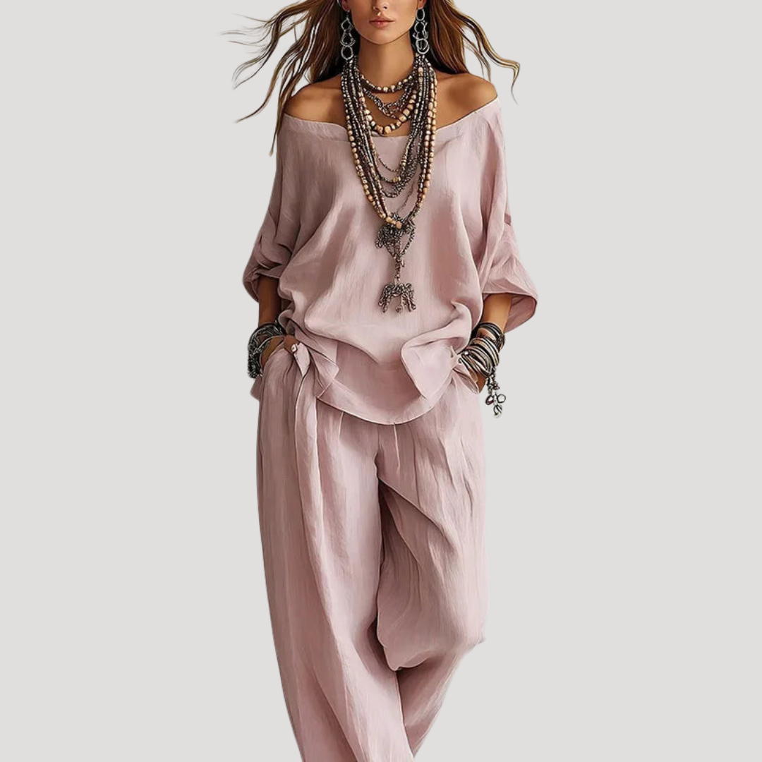 Ensemble Bohème Femme Blouse et Pantalon Ample