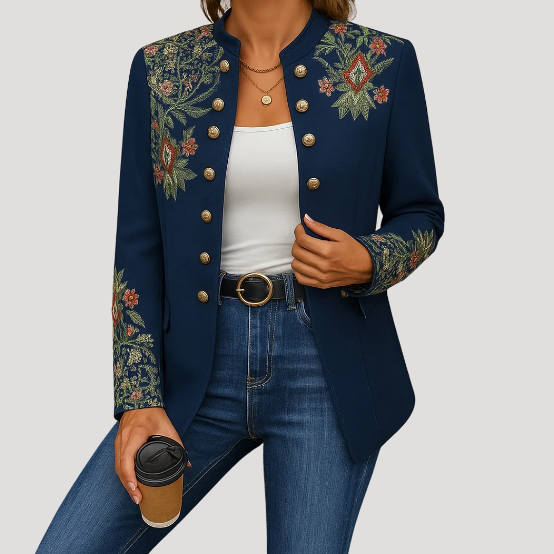 Veste Femme Brodée Boutonnée