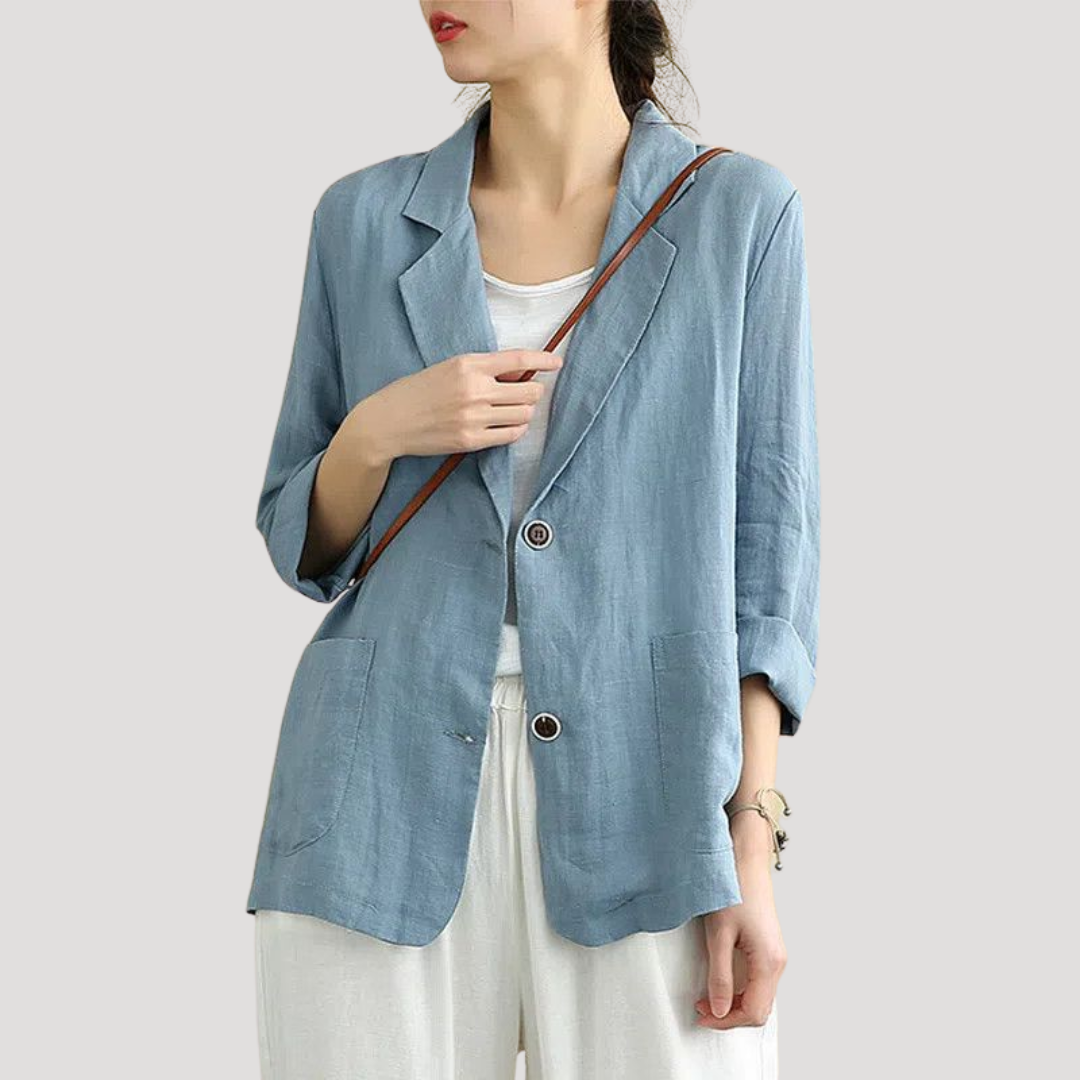 Veste de Costume Femme Boutonnée Élégante