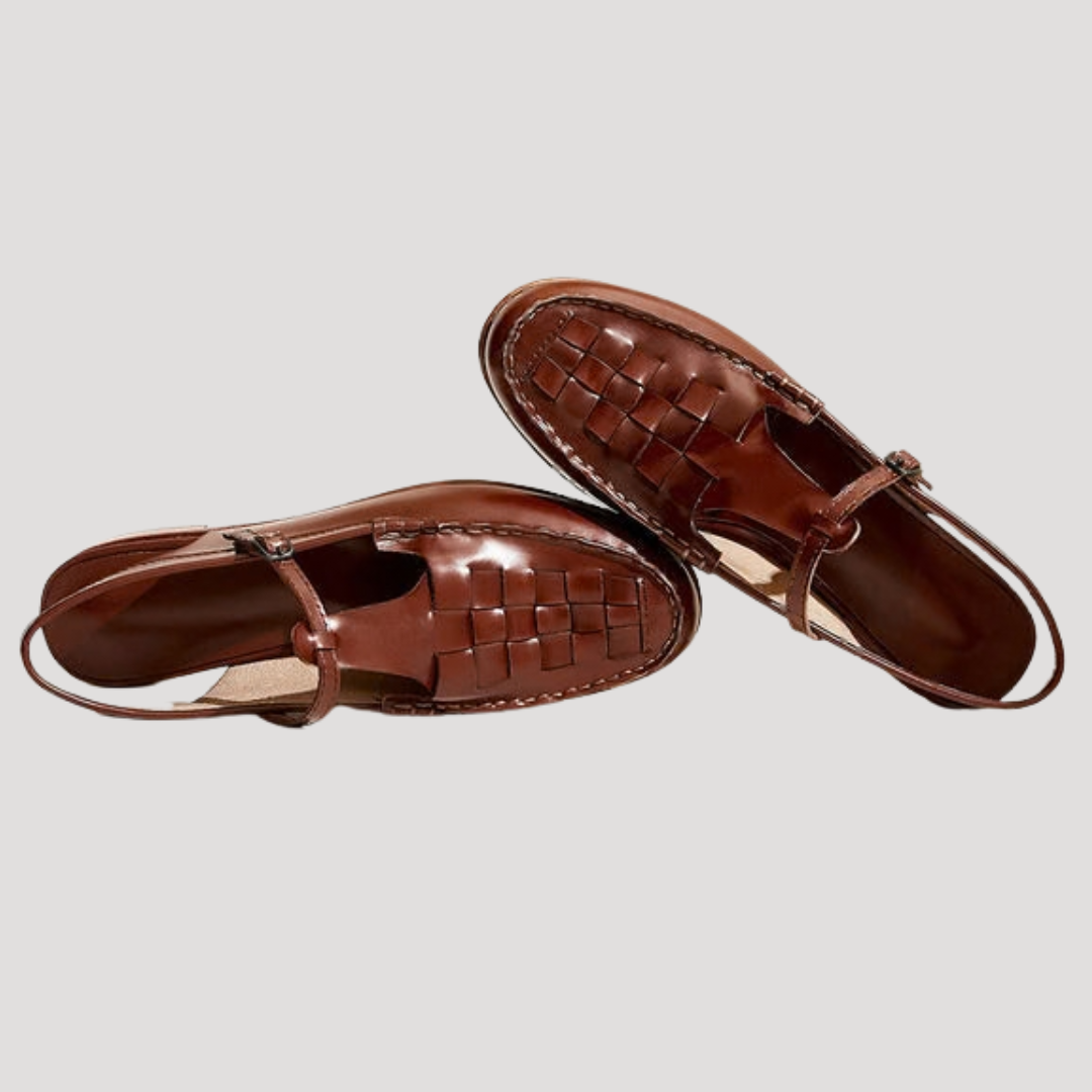 Mocassins femme tressés à bride arrière légers et raffinés