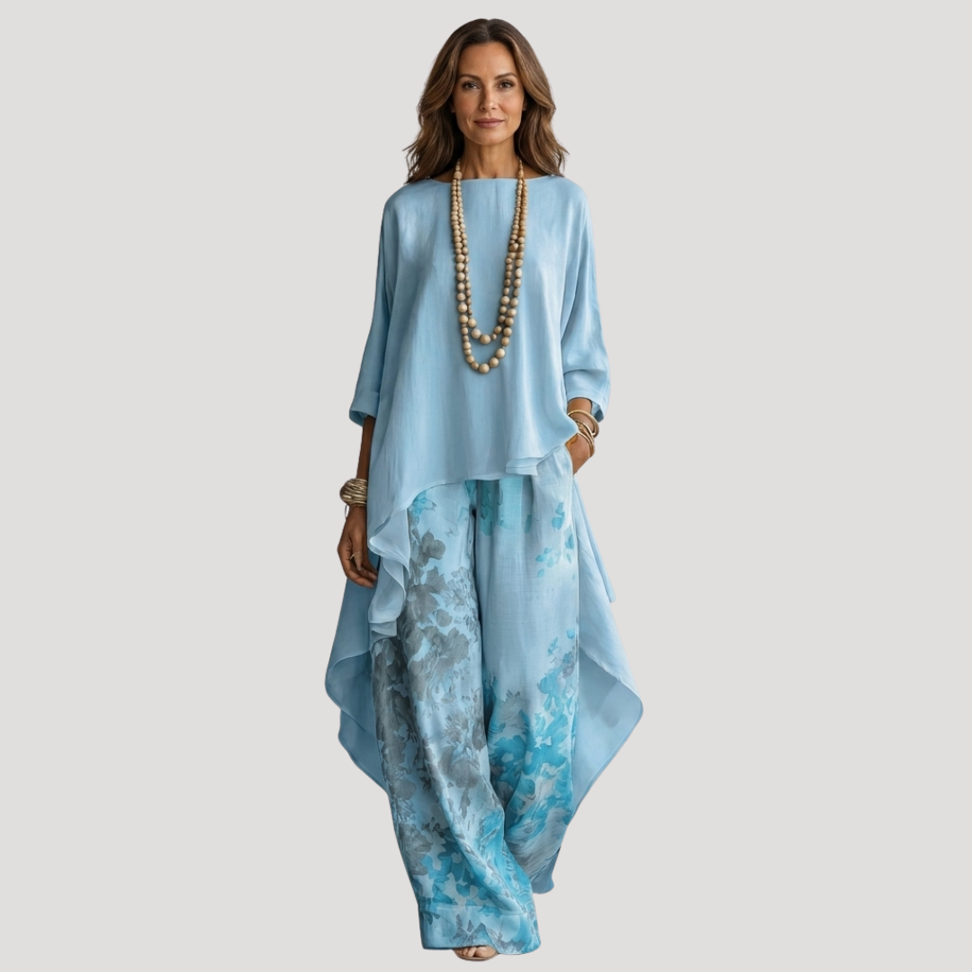 Ensemble Femme Vacances Haut Long et Pantalon Imprimé
