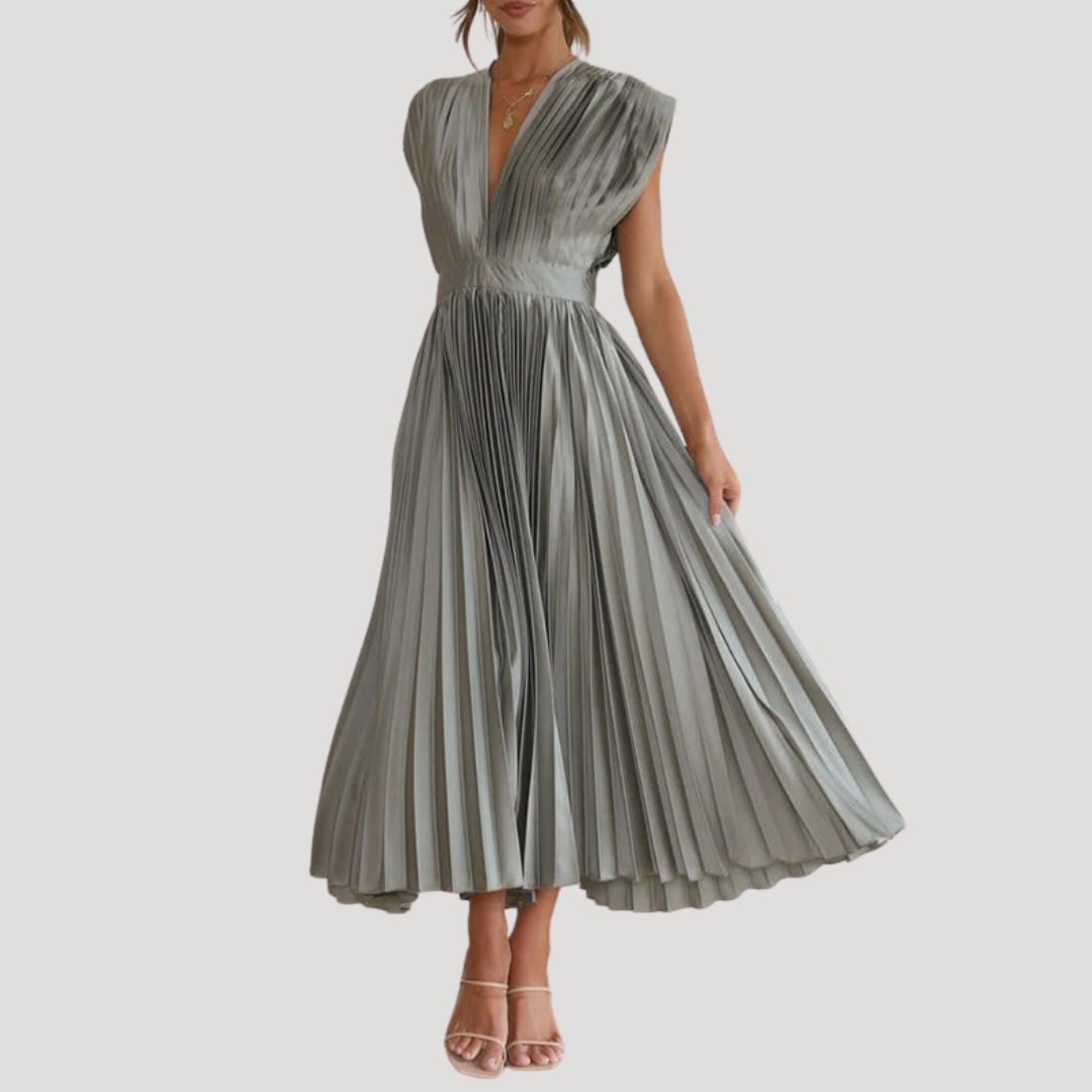 Robe midi femme soirée plissée