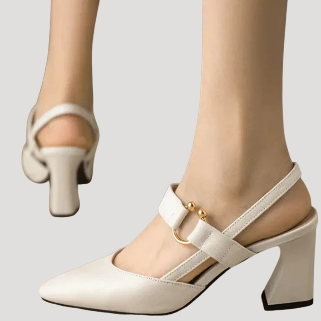 Escarpins femme talon bloc à bride arrière