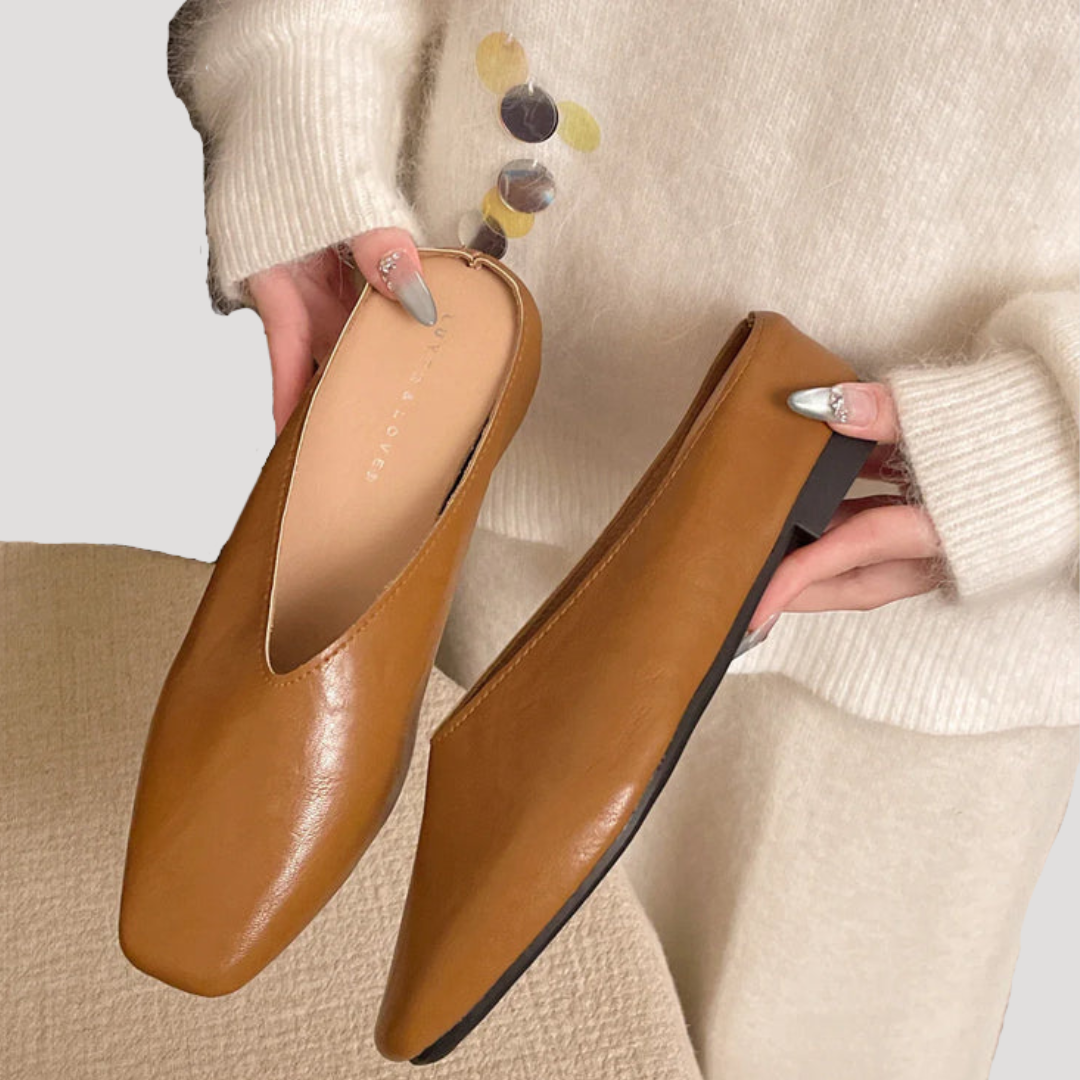Mules femme effet cuir souple