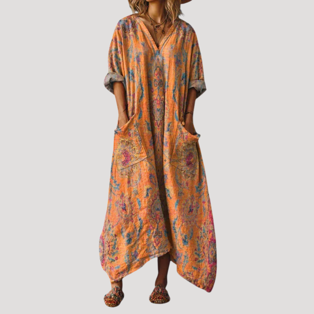 Robe Longue Femme Décontractée Imprimé Ethnique