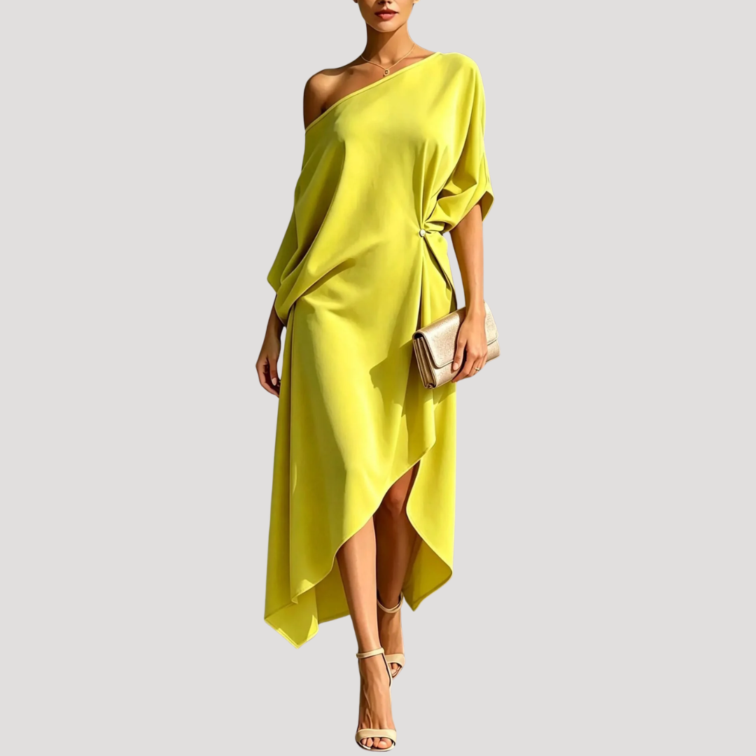 Robe Asymétrique Une Épaule Élégante