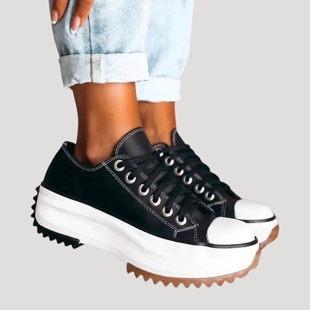 Sneakers femme semelle épaisse crantée