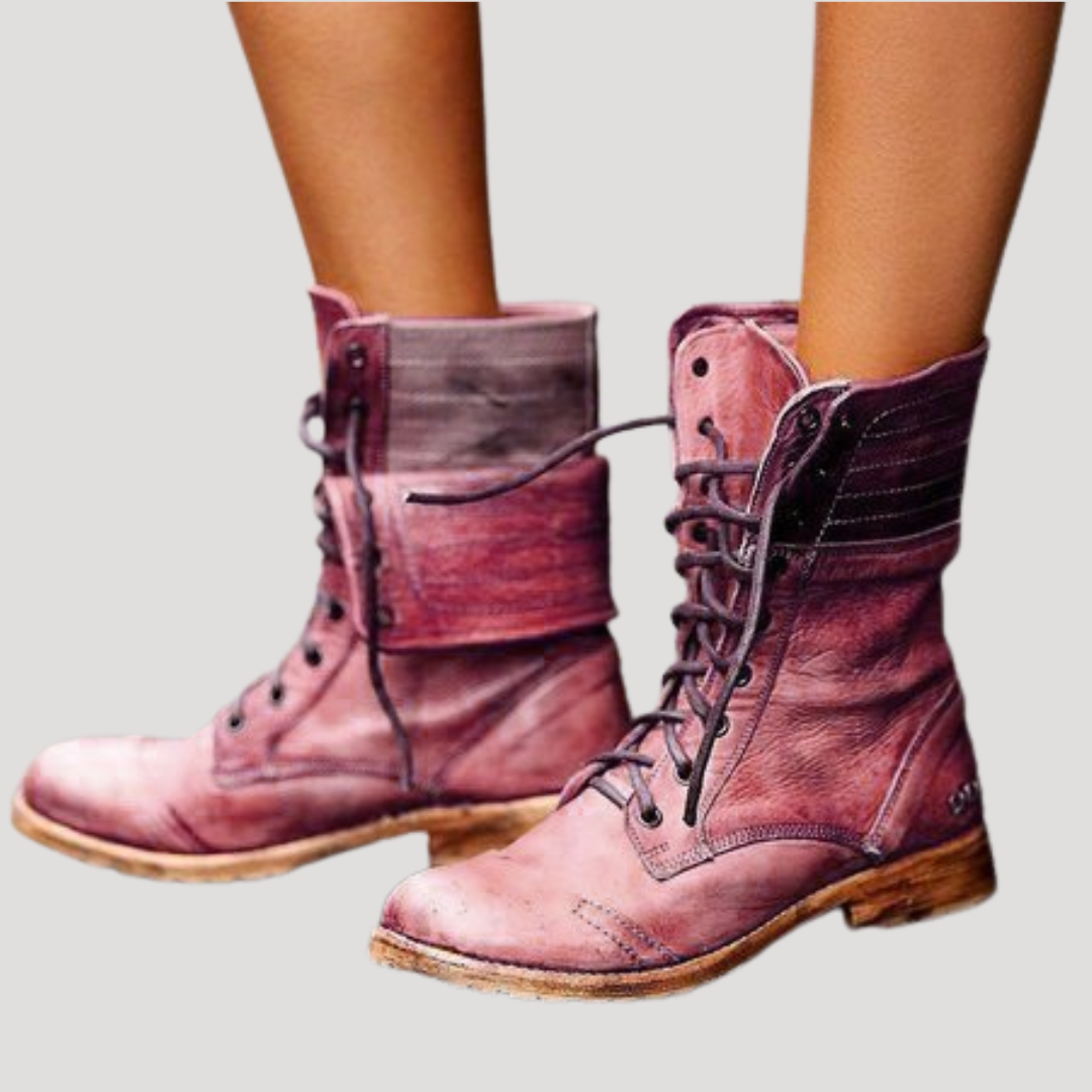 Bottes Mi-Mollet Femme À Lacets Confortables