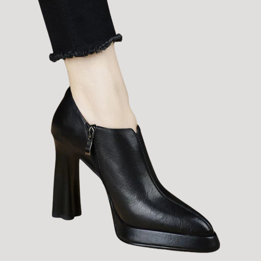 Bottines Femme à Talons et Bout Pointu avec Fermeture Latérale