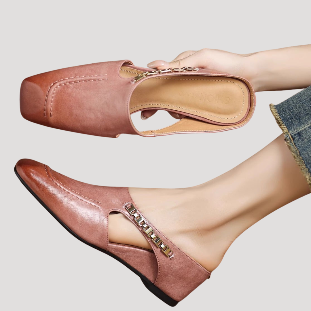 Ballerines chic ouvertes au talon
