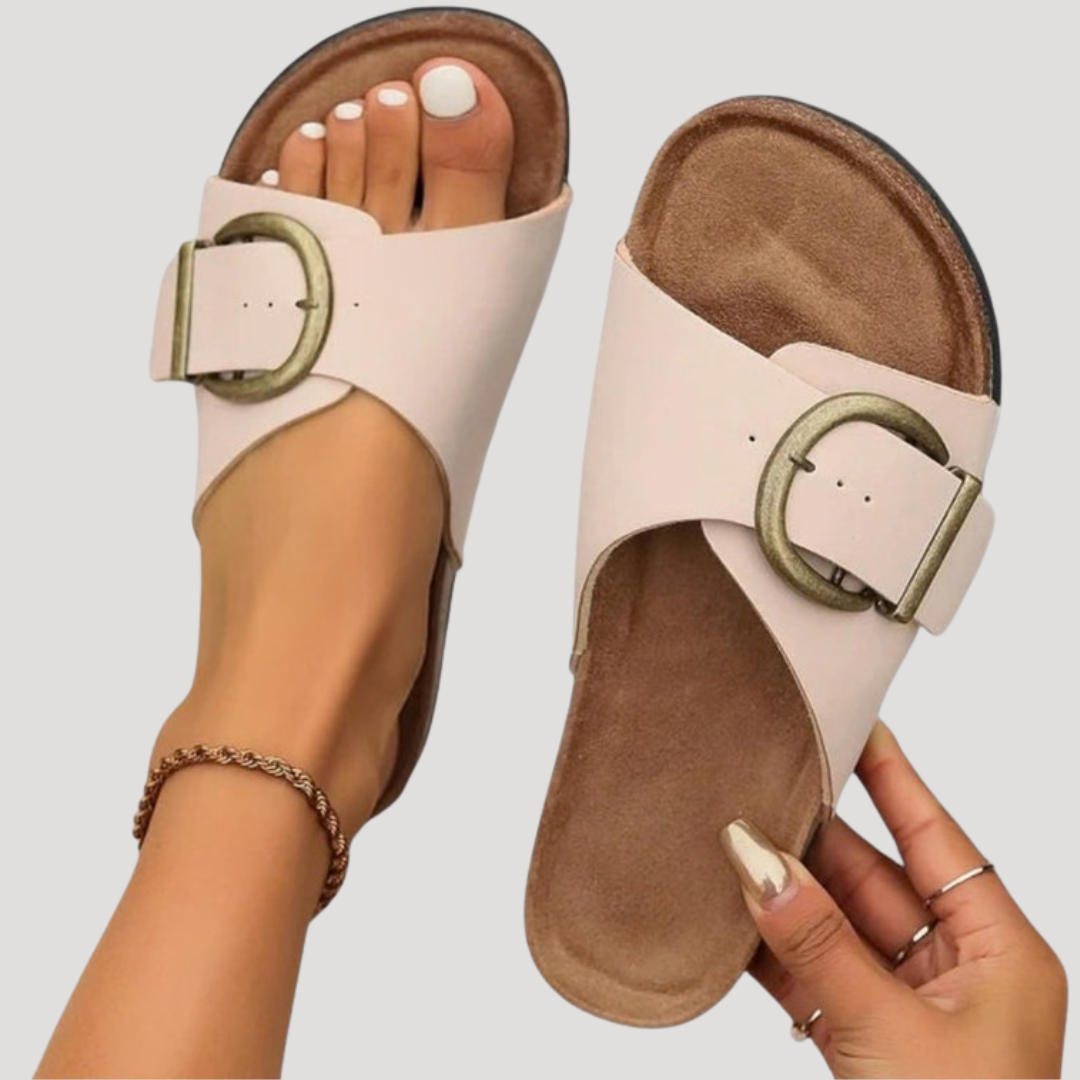 Sandales mules femme à boucle