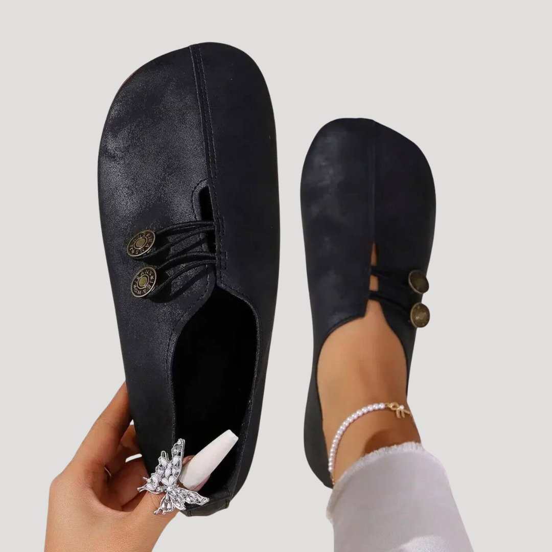 Mocassins souples femme à boutons