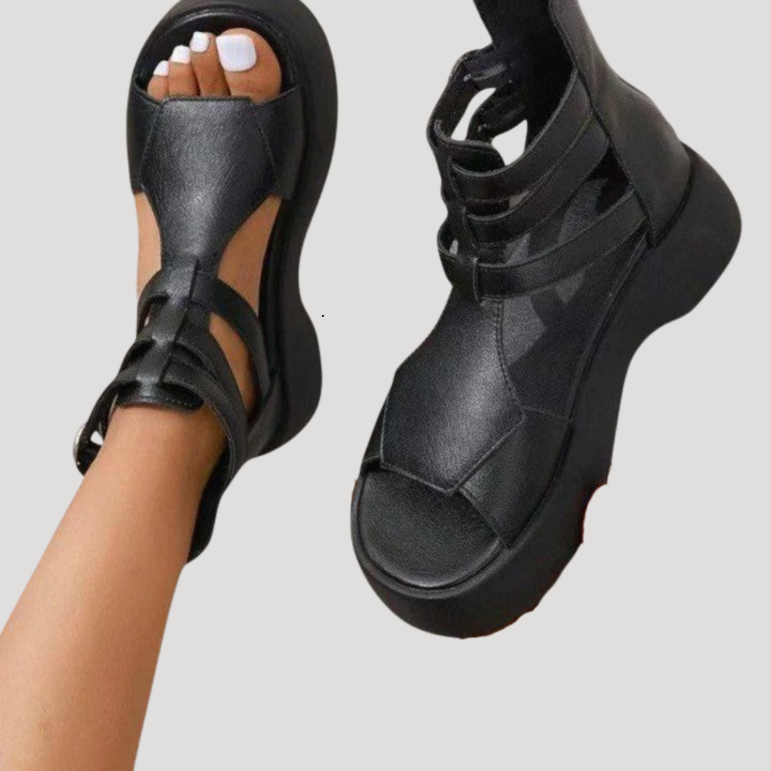 Sandales Compensées Femme Confort Bride Cheville