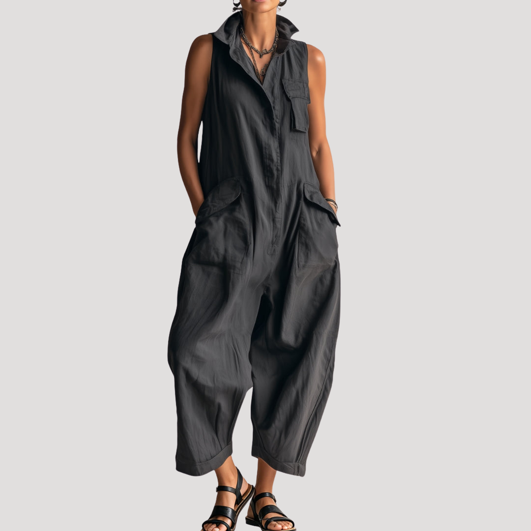 Combinaison Ample Sans Manches d'Été Femme
