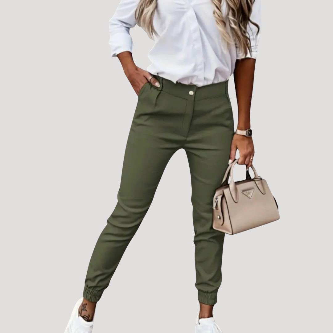 Pantalon Femme Coupe Ajustée Décontracté