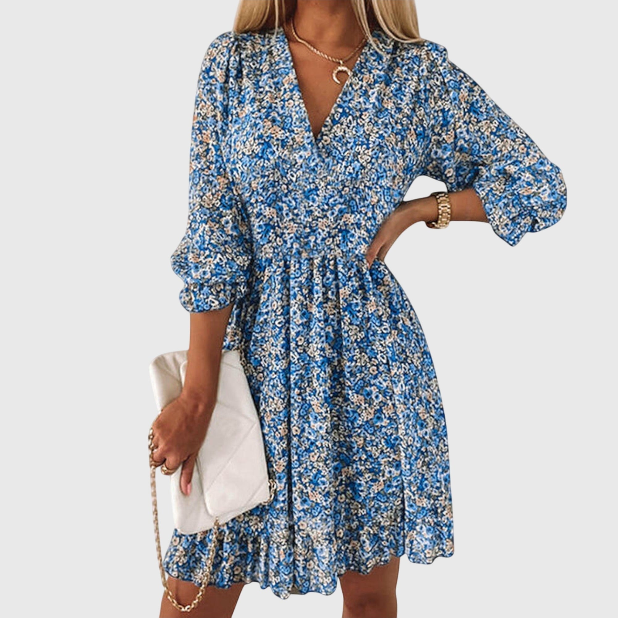 Robe Courte Femme Bohème Chic Imprimée Fleurie