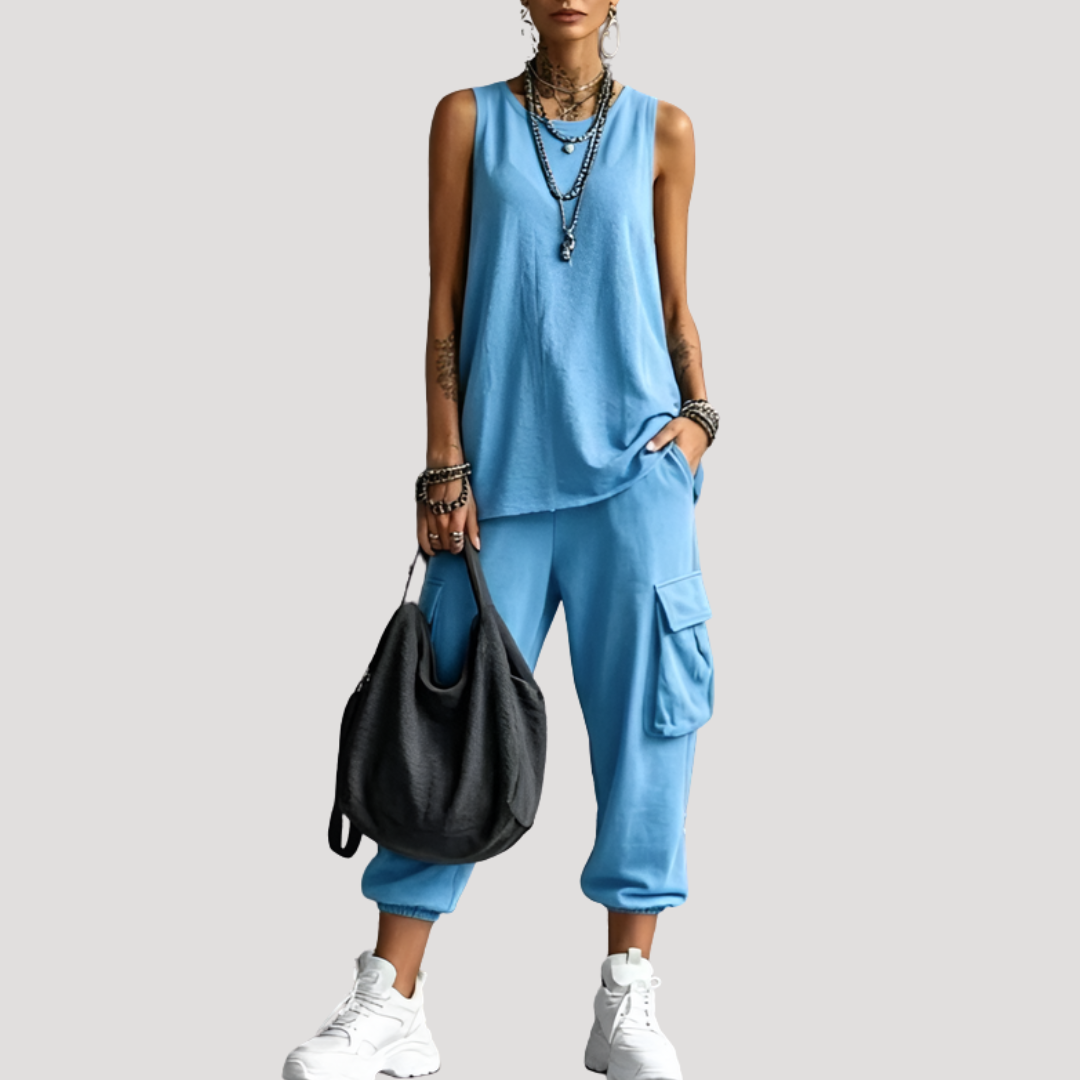 Ensemble Cargo Femme Sans Manches Décontracté