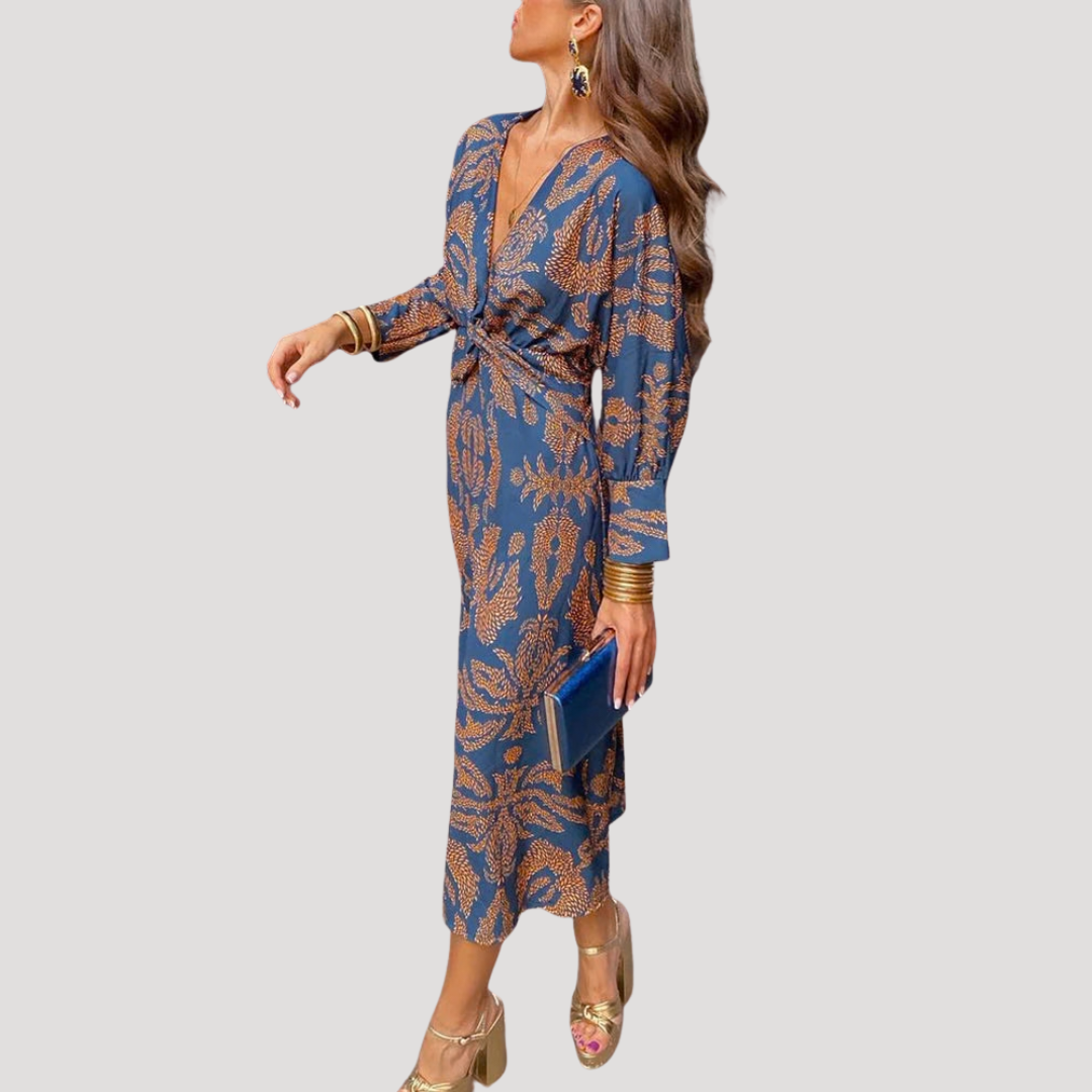 Robe midi femme élégante drapée