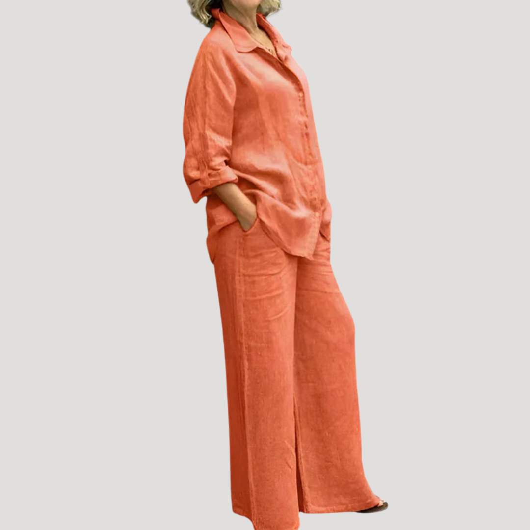 Ensemble Bohème Femme Chemise et Pantalon Large