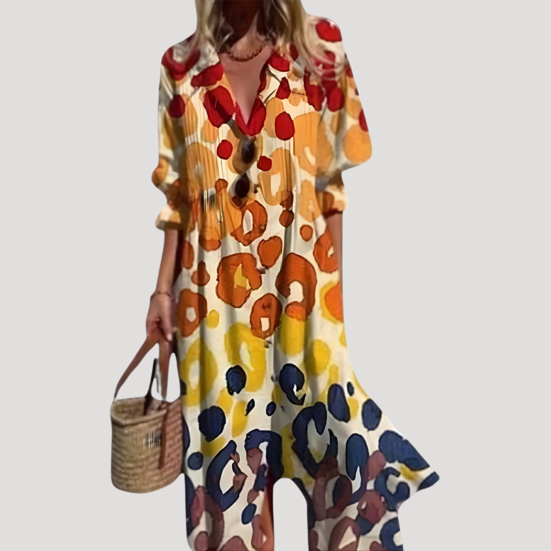 Robe longue chemise bohème fluide