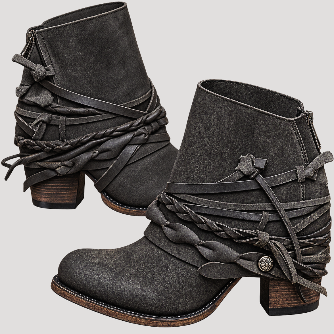 Bottines femme bohèmes à brides croisées