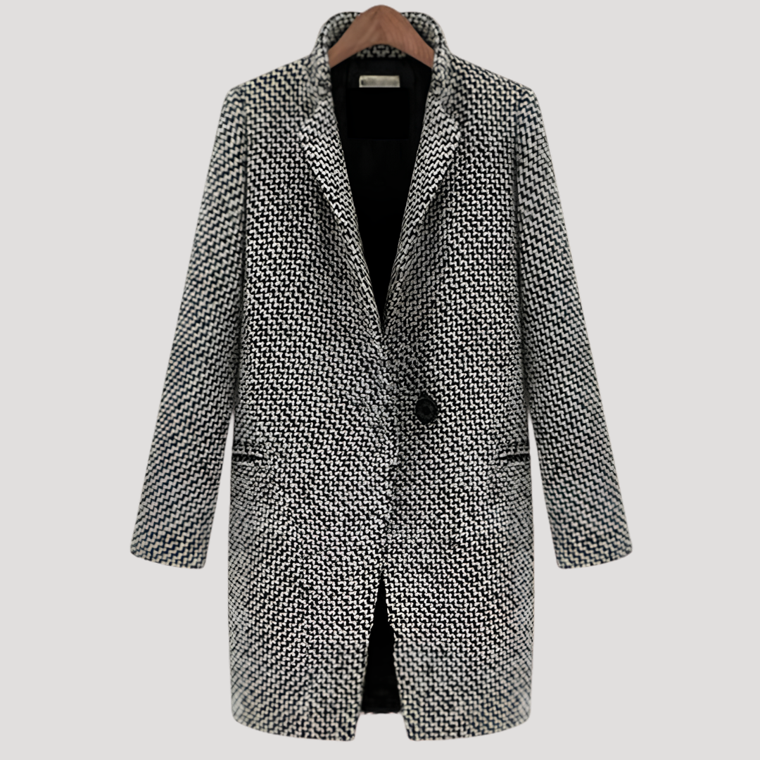 Manteau à Carreaux Femme Double Boutonnage