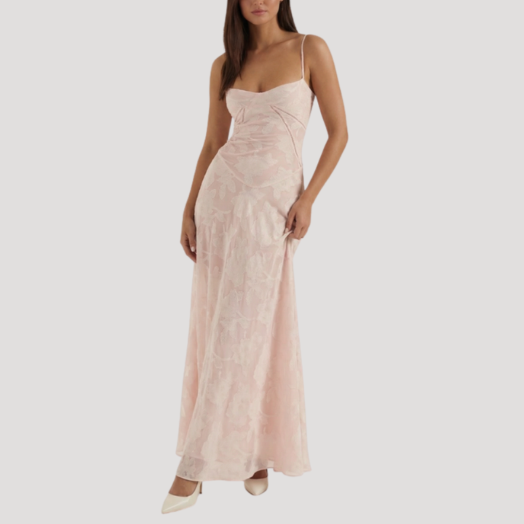 Robe longue en dentelle de soirée élégante